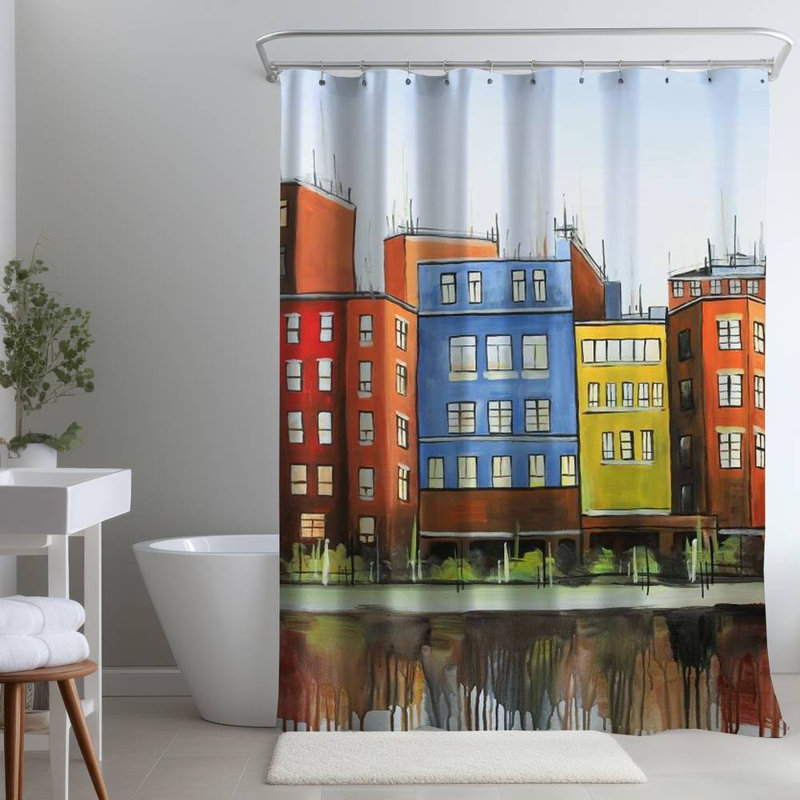 Shower Curtain CI352 – Polyester Shower Curtain, Dye Sublimation Print, 71" W × 74" L