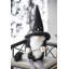 Gnome noir en tissu de 4,3 po x 4 po x 26,8 po avec manche à balai et longues pattes, pour la décoration d'Halloween