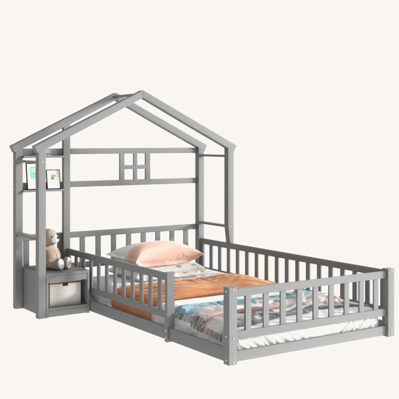 Lit plateforme Alexarae, Gris