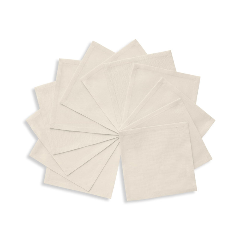 Dru - Cotton Linen Plain Cocktail Napkins, Navy
