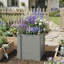 Lit de jardin surélevé en acier galvanisé avec base ouverte, ton gris, 16,9 x 16,9 x 18,1 po