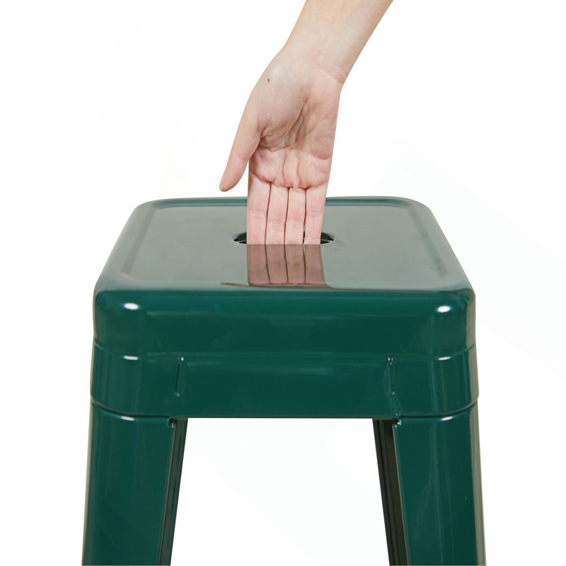 Tabouret à hauteur de comptoir 24 po, tabourets de bar en métal sans dossier, ensemble de 4, non empilable, amovible et facile à assembler, conception peu encombrante pour îlot de cuisine / bar / café / salle à manger