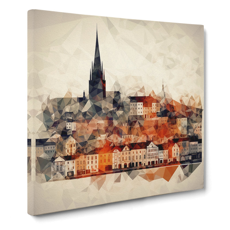 City Of Cork Geometric No.2 - Wrapped Canvas - Framed Print, 35cm H x 35cm W x 3cm D