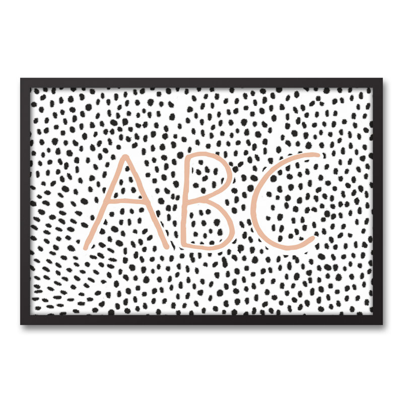 Art encadré ABC, H 31,75 po x l 21,75 po x P 1,75 po