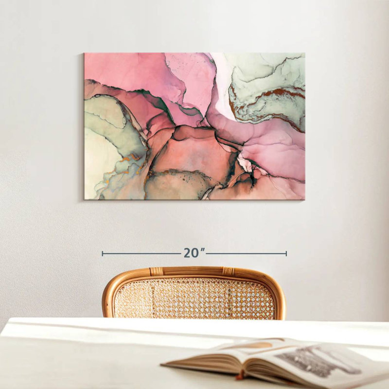Avery Textured Pink Abstract, 16" H x 24" W