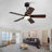 Smart 42" Indoor/Outdoor Ceiling Fan With Light, Dual Finish Black/Walnut 6-Blade, Remote  Control, Dimmable LED, 6-Speed Quiet DC Motor, Reversible