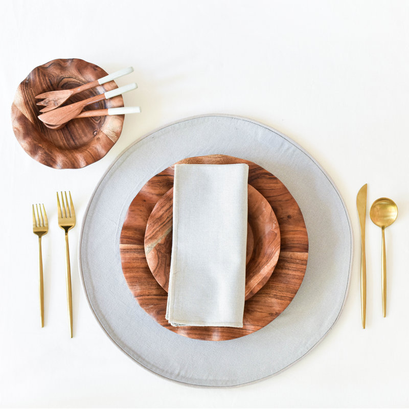 Ensemble de 4 napperons ronds Blush and Pine, Stellaire