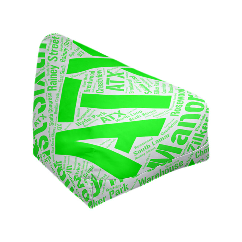 Classic Bean Bag, 30" H x 27" W x 25" D, Green Polyester Blend, Austin