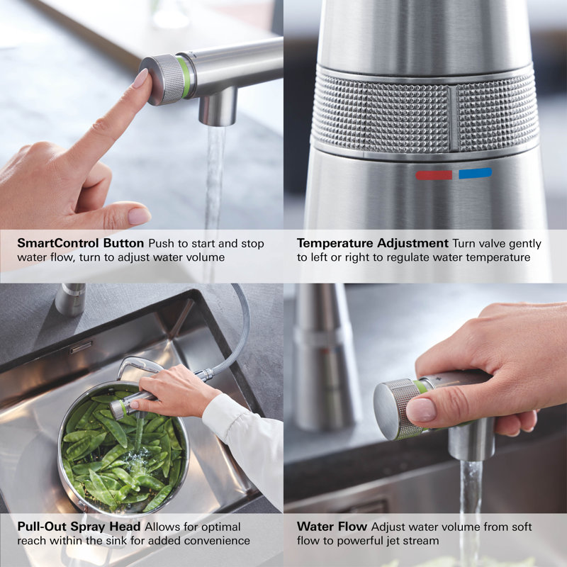 Essence New Pull Out Touch Bar Faucet, Super Steel