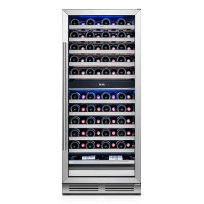 Yeego Dual Zone 23.4" 89 Bottle Wine Refrigerator Freestanding/Build-in Wine Cooler on Fridge.com