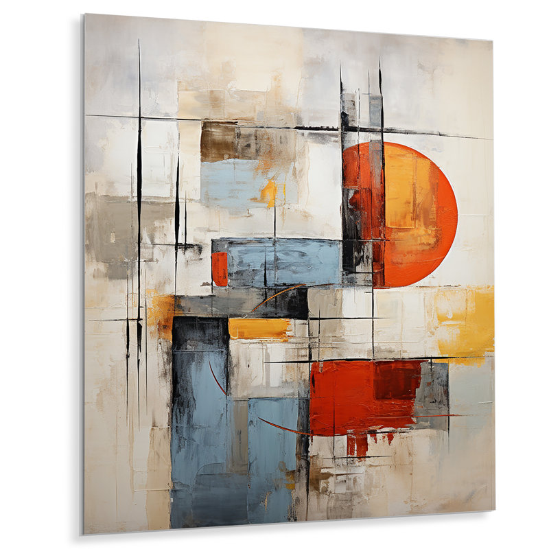 - Reproduction d'art mural abstrait en métal, H 32 po x l 24 po x P 1 po