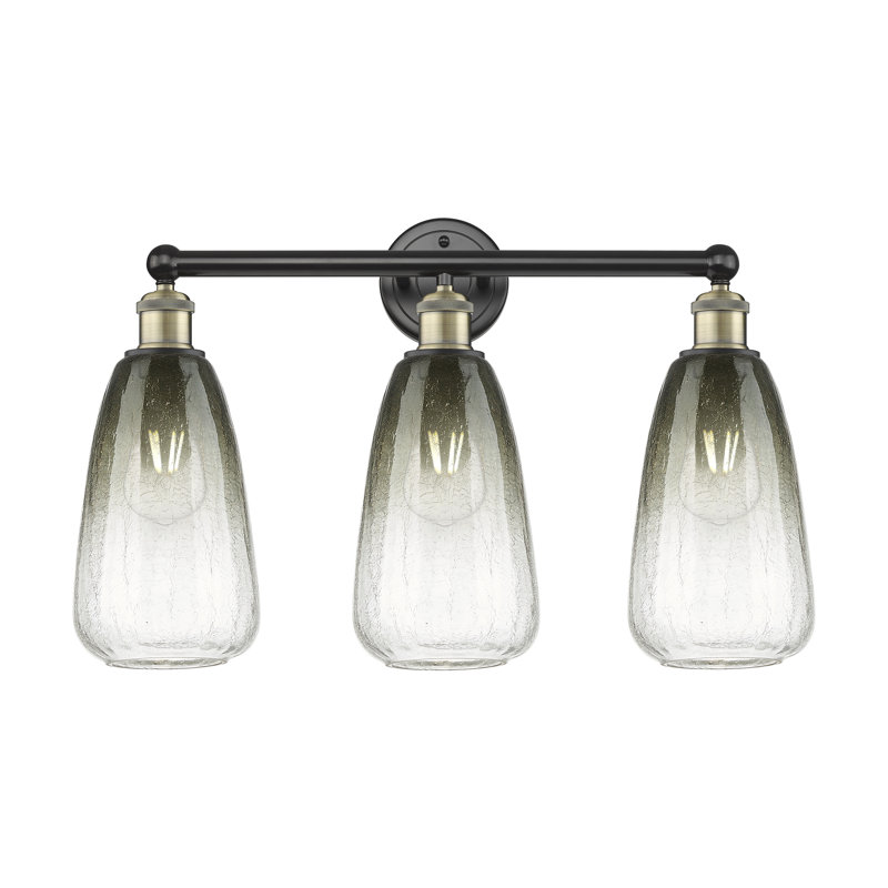 Brookhaven Almond 3 - Light Vanity Light, Grey / Black Antique Brass