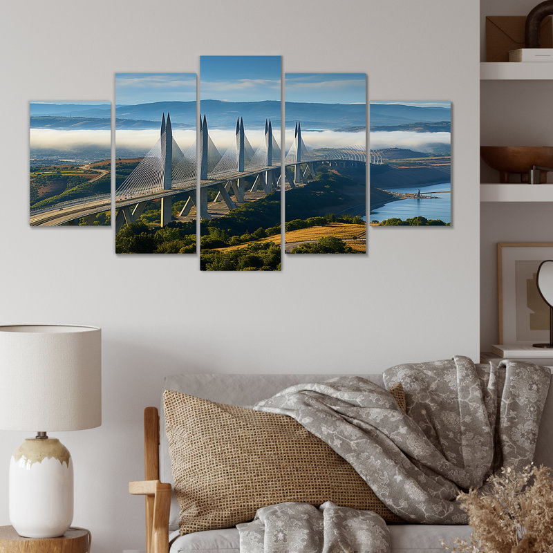 «Blue Viaduct Bridge Sunrise In Italy I», art mural multi-panneaux