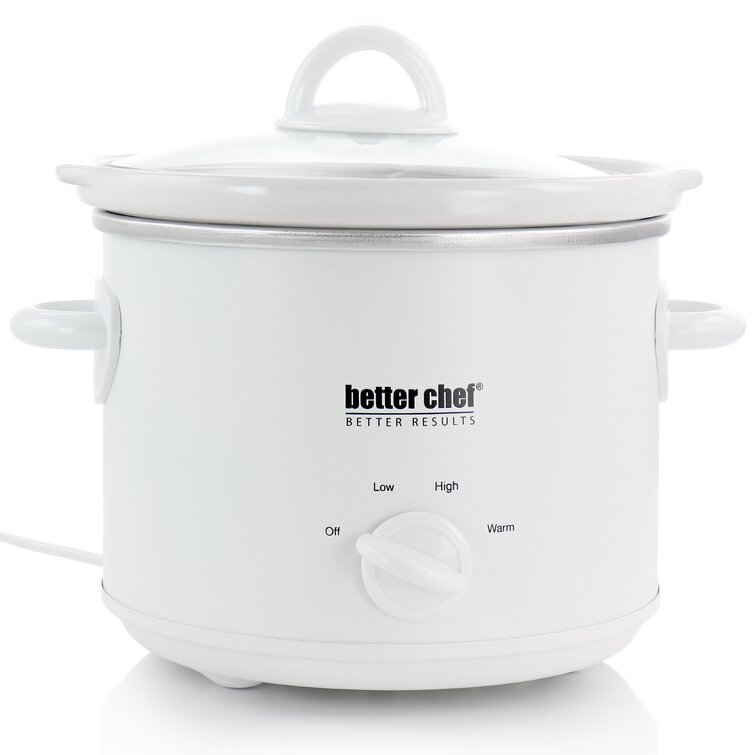 Better Chef 4 Quart Oval Slow Cooker with Removable Stoneware Crock in Stainless Steel