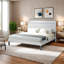 Très grand lit plateforme tapissier 50 "avec lumières DEL Cendi, blanc-1083879649-1083879651