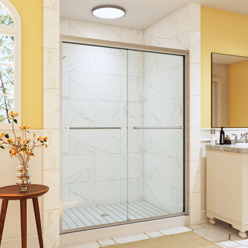 Porte de douche coulissante double Pistis, Nickel brossé