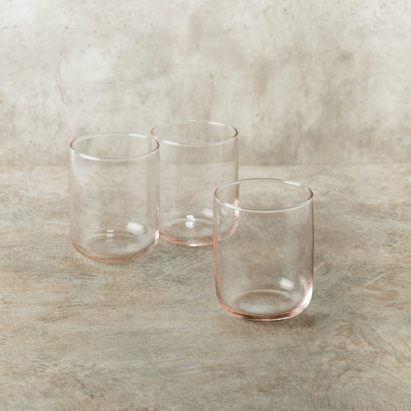 Modern Drinking Coloured Glasses Water Dining Juice Tumbler 280ml, 6, 280ml, Clear