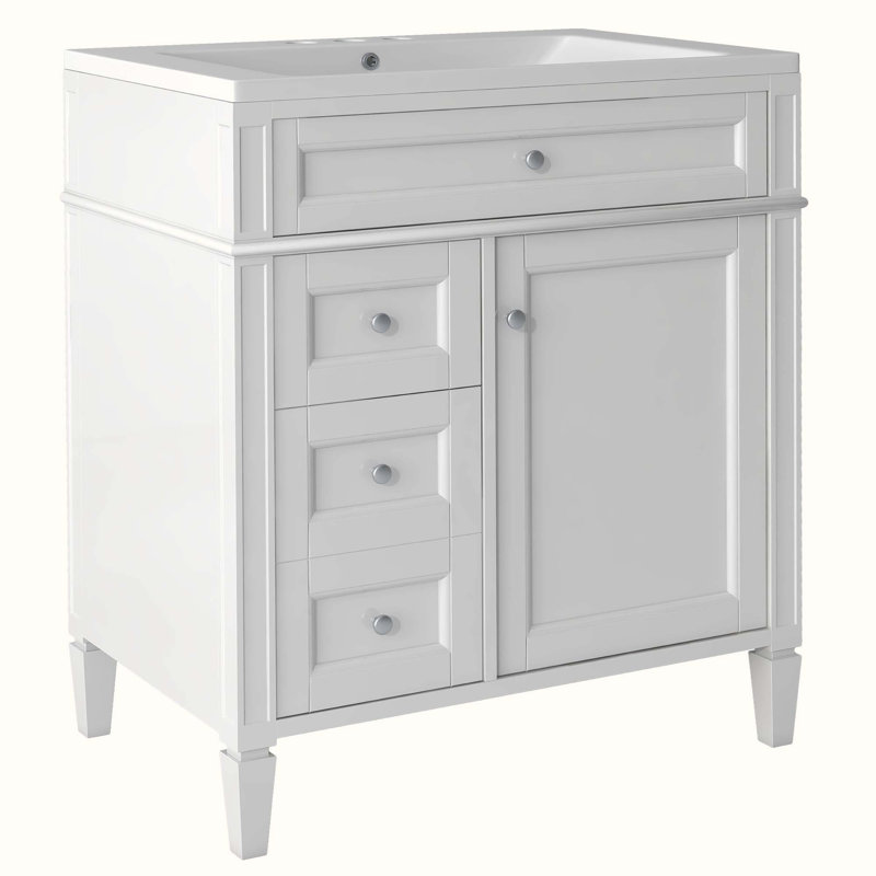 Meuble-lavabo simple 30 po avec plateau en bois manufacturé Dayari, L 36 po x L 84 po