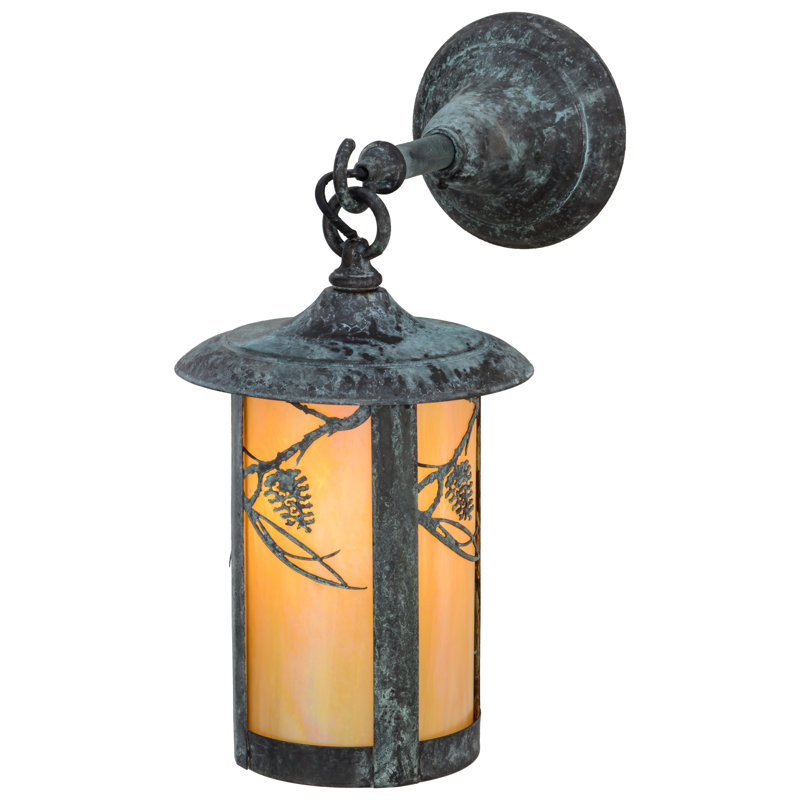 Rustic Lodge Solid Brass Wall Light, 15.5" H x 8" W x 11.5" D