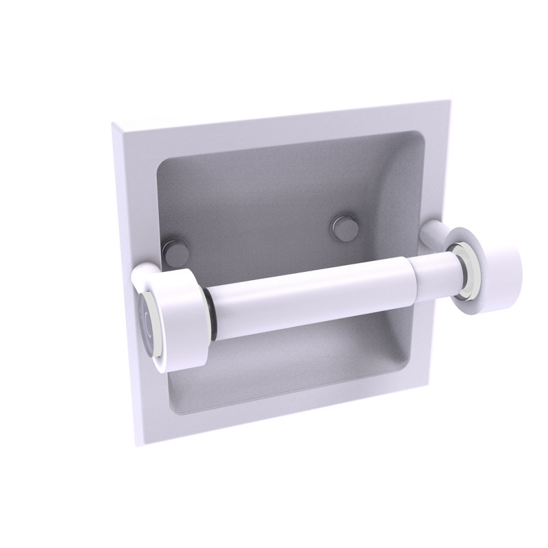 Porte-papier hygiénique encastré Margolis, Blanc mat