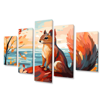 «Forest Squirrel Watercolor - Squirrel Multipanel», ensemble de décorations murales
