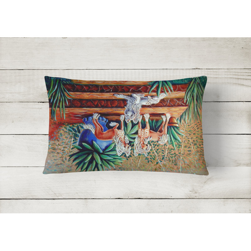 Coussin décoratif intérieur/extérieur rectangulaire à crête chinoise