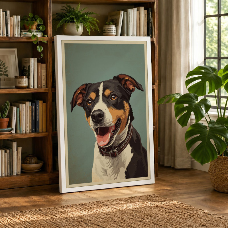 Alert Companion Modern - Wrapped Canvas, 30x20 - 76.2 x 50.8 cm, Teal Border