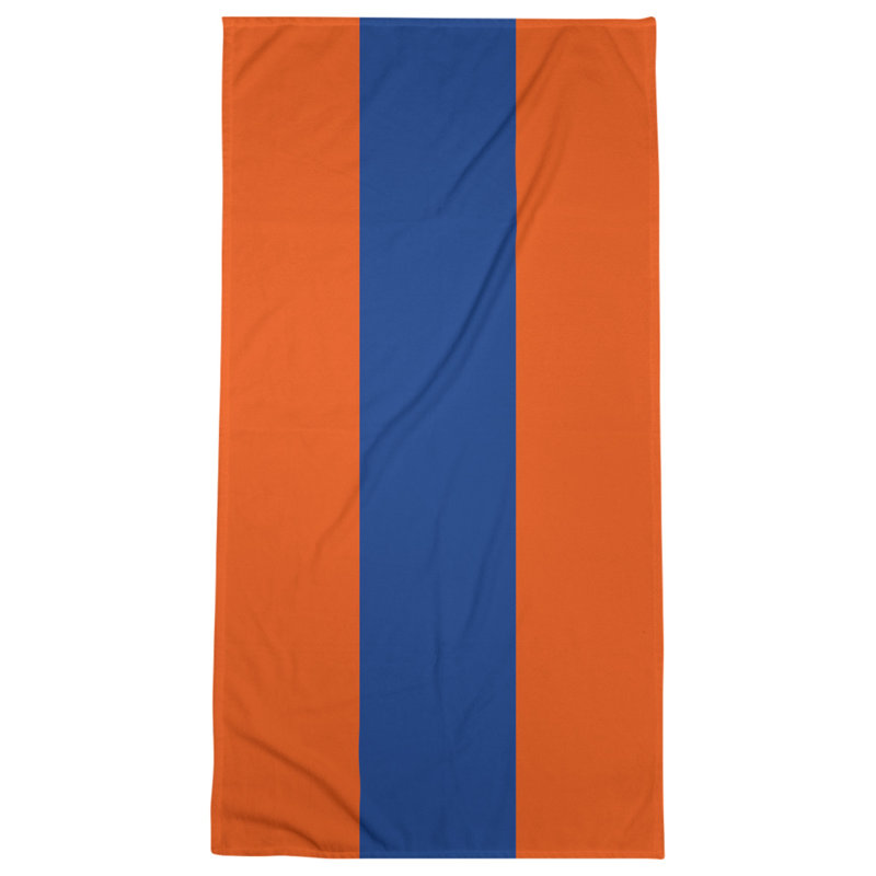 Lightweight Beach Towel, Microfiber, Orange/Royal Blue/Orange