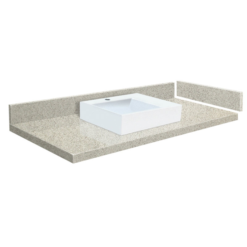Plateau de meuble-lavabo simple 58,25 po Madison, Gris urbain, Simple