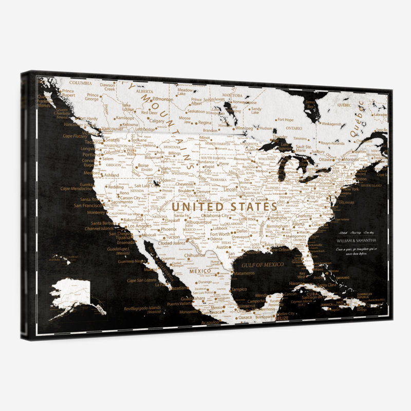 Épinglette personnalisée sur fond noir Ameere USA, H 16 po x l 24 po, Oui