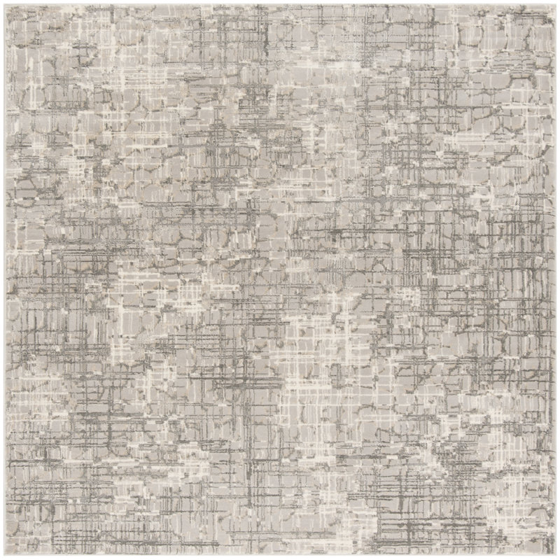 Edvin Performance Abstract Rug, Square 6'7"