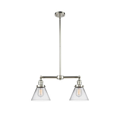 Luminaire suspendu conique pour îlot de cuisine 2 lumières Callahan