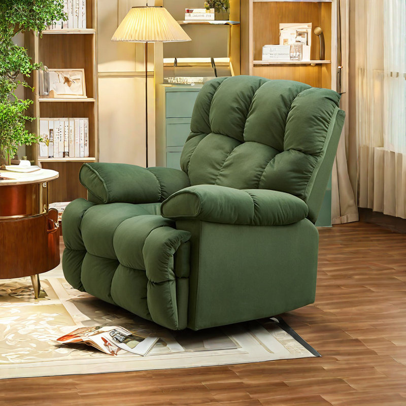 Fauteuil inclinable pivotant rembourré Kitchell, Vert