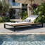 Chaise longue en fer avec coussin pour patio