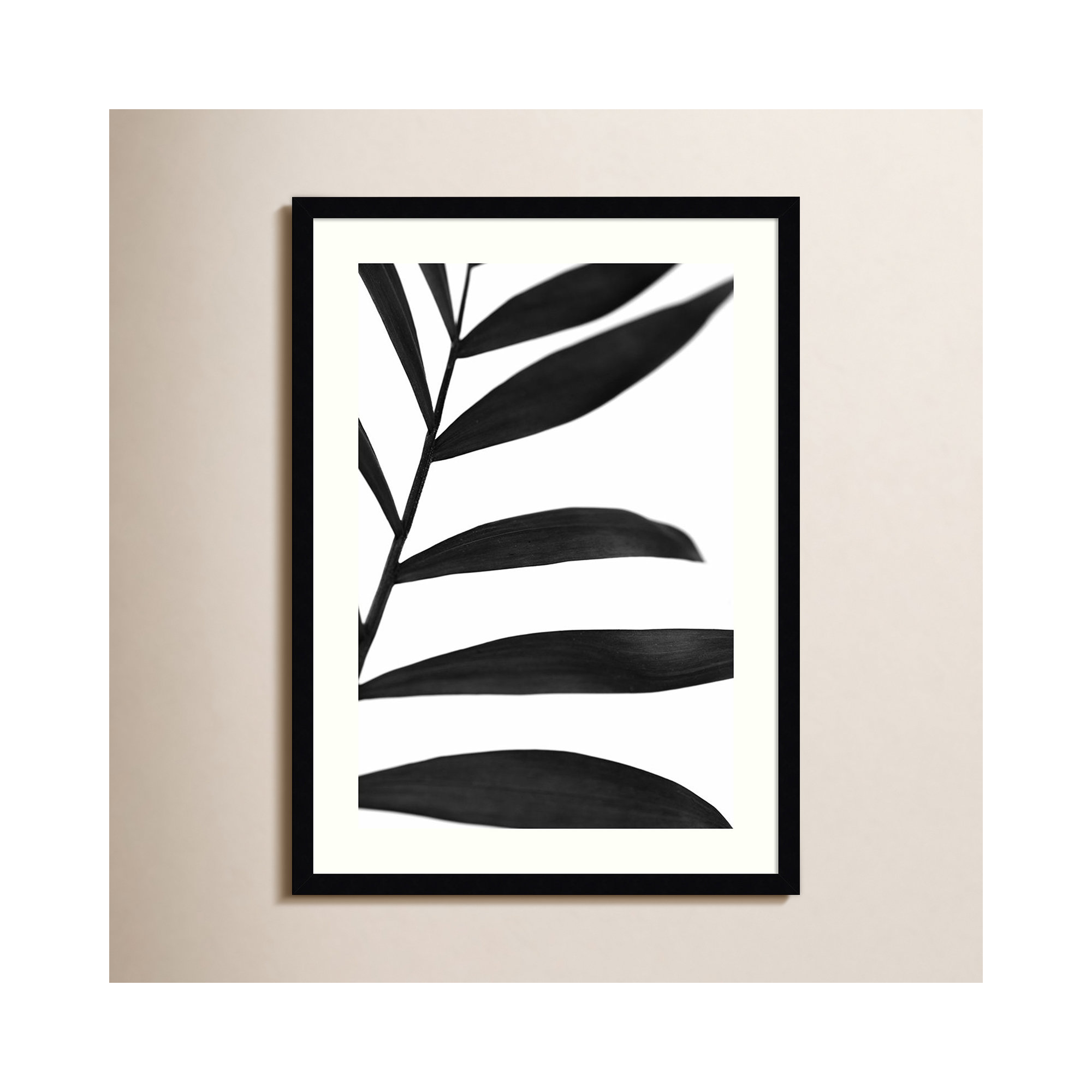 Black Palms V by W. Stramel, 43" H x 31" W, Black Framed Paper