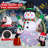Christmas Inflatables 8 FT Snowman Inflatable Blow Up Penguins with Built-in Music Box & Rotating Colorful LED Lights