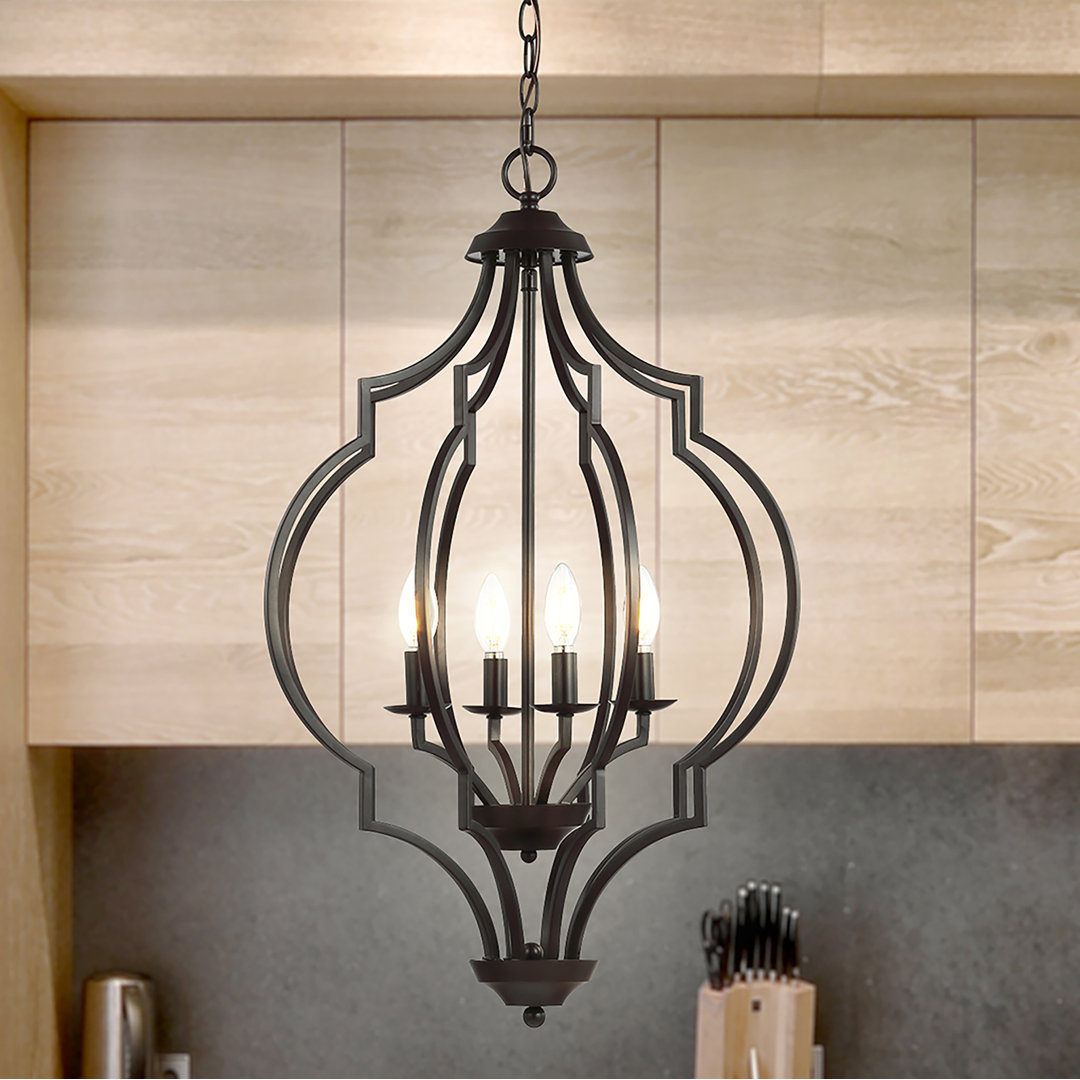 Pinzon 4 - Light Oil Rubbed Bronze Lantern Pendant Gracie Oaks