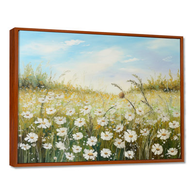 Champ de fleurs marguerites au soleil