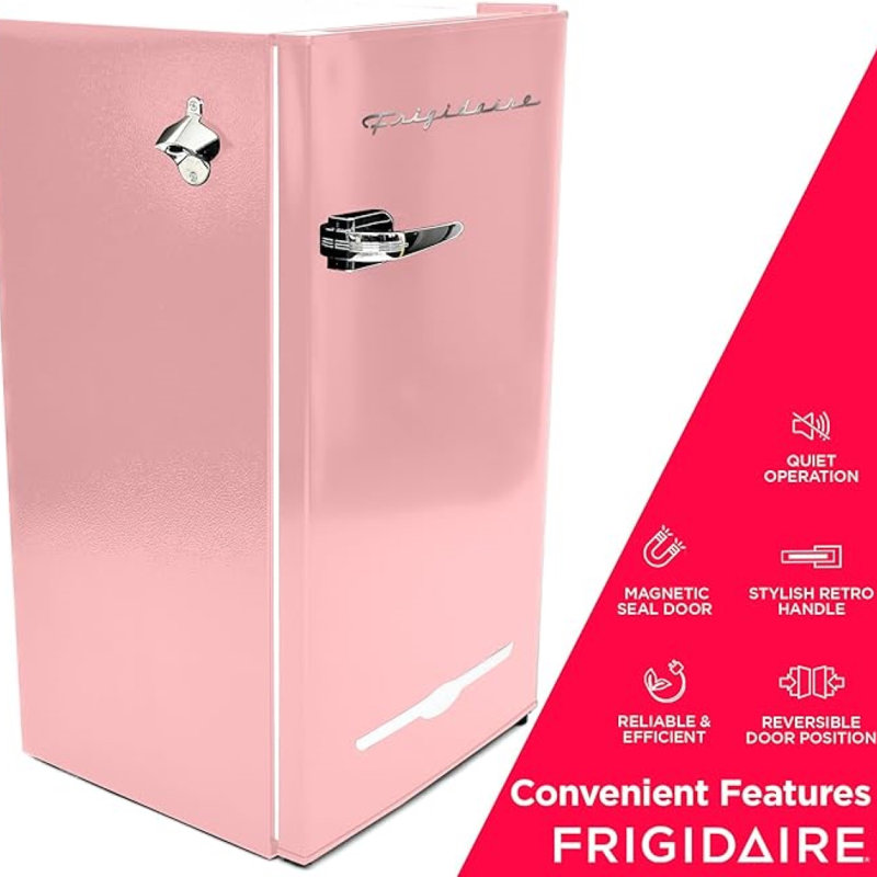 Frigidaire 3.2 CU. FT. Compact Refrigerator (Retro Design), Pink