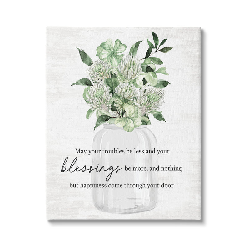 «Blessings & Happiness Proverb on Canvas» par impression à lettres et doublée, H 48 po x l 36 po x P 1,5 po