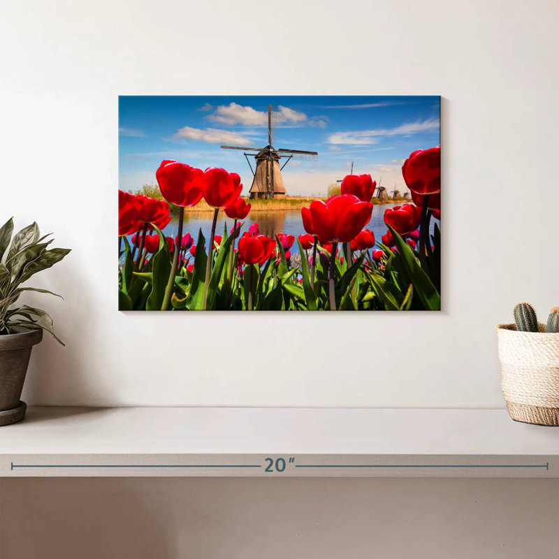 Harnek Tulips Windmill, 8" H x 12" W