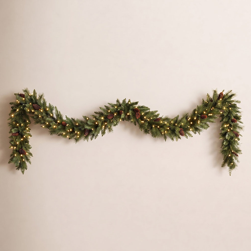 108" Pre-Lit Spruce Christmas Garland
