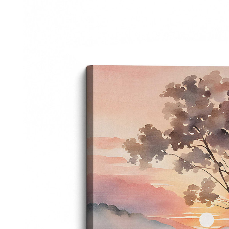 «Sunset in Blooming Valley III», reproduction sur toile dans un cadre en érable, 12 po x 8 po, H 18 po x l 12 po x P 1,25 po