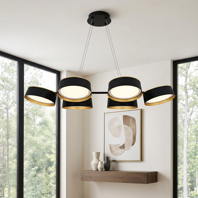 Jahim Integrated LED Matte Black Linear Chandelier
