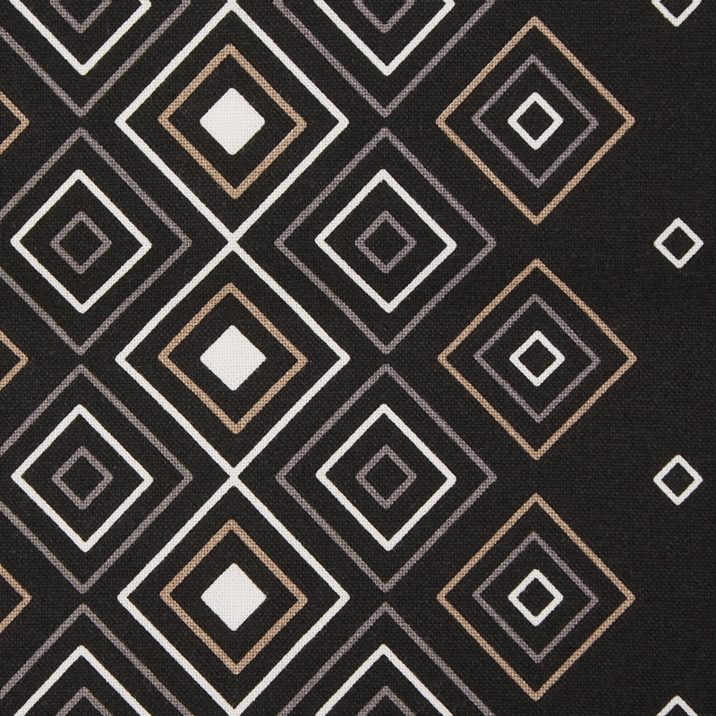 Geometric Cotton Reversible Pillow Cover, Black