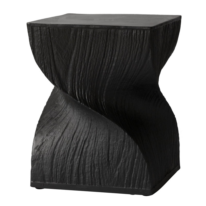Ivy Bronx Doraly Square Side Table In Fiberstone Assembled Modern End Table, Black