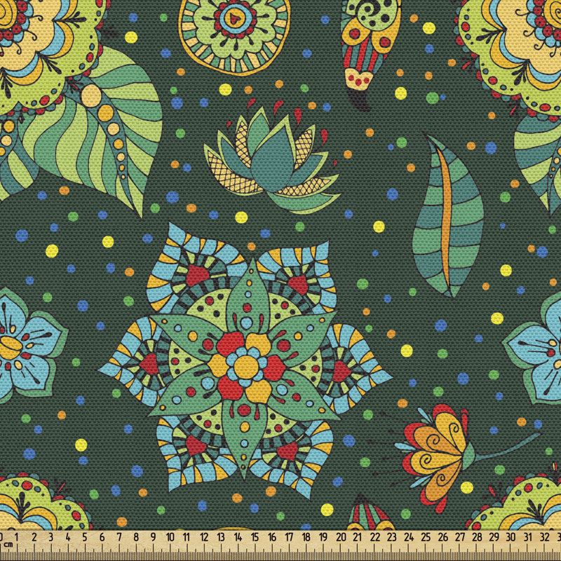 Tissu fleuri, l 36 po x L 360 po