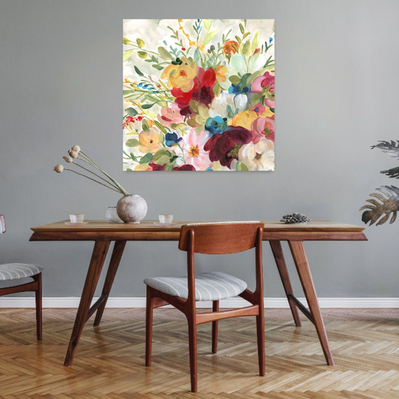 Art mural de jardin contemporain abstrait coloré, H 32 po x l 32 po