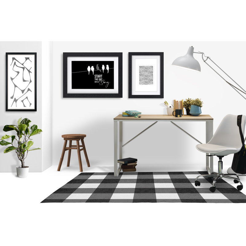 Tapis de chaise rectangulaire Chico, L 60 po x L 84 po, Noir
