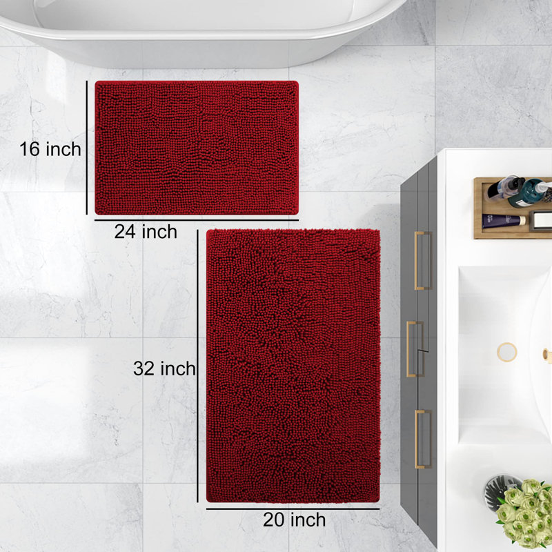 Jazemine Chenille Non-Slip Bath Rug
